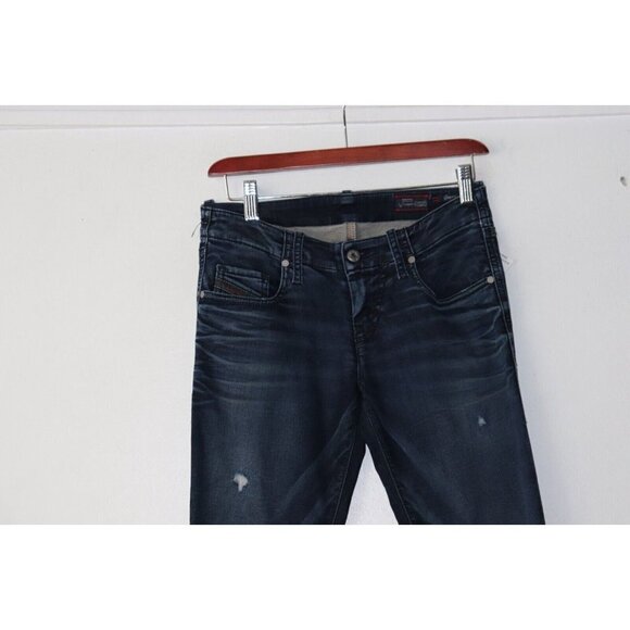 Diesel Womens Size 25 XS Dark Blue Grupee Jeans Sweat Pants Skinny Stretch Denim - Picture 2 of 8